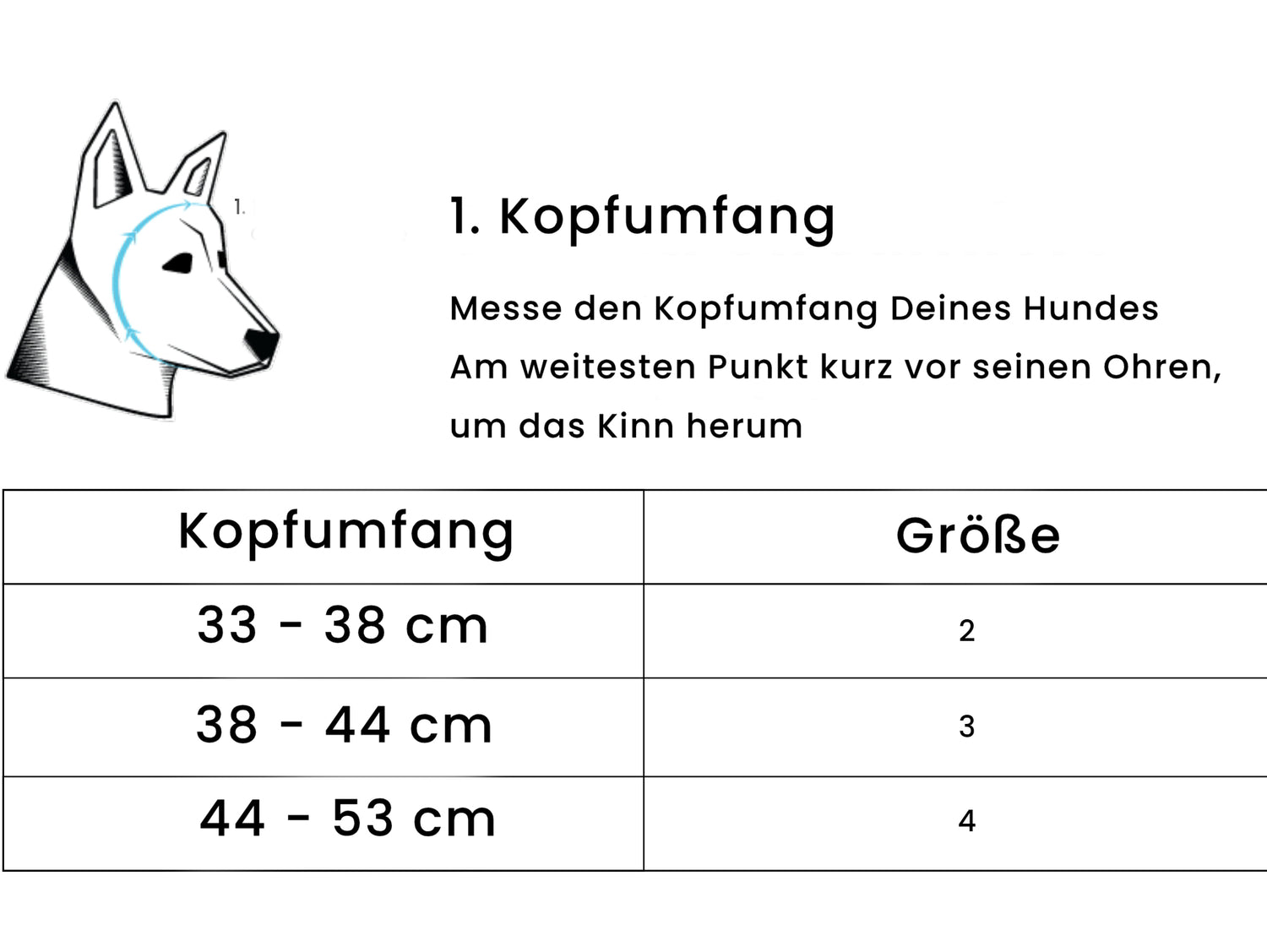 größentablle für den hundegehörschutz ear pro von rex specs