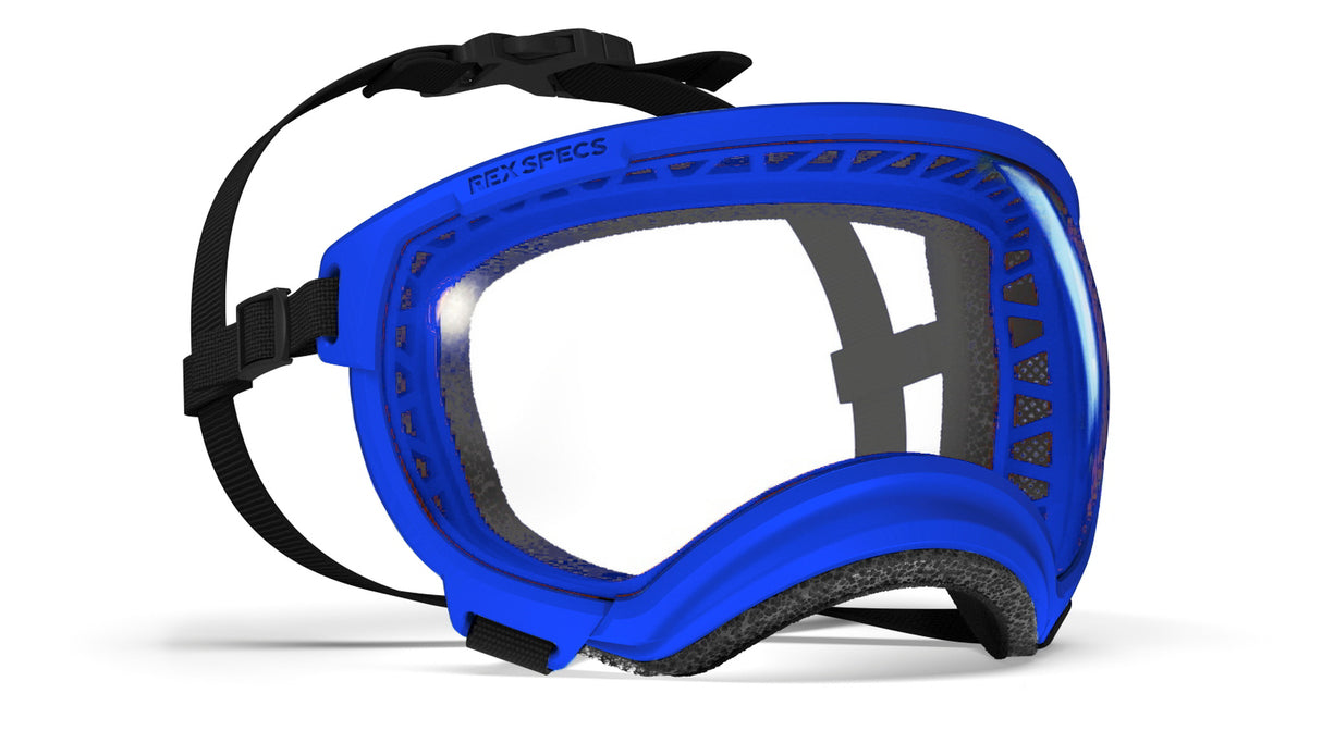 hundebrille mit klarer scheibe rahmenfarbe blau