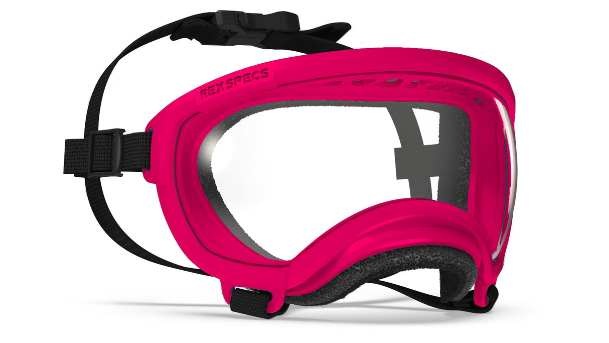 hundebrille rex specs größe xs farbe himalaya pink mit klarer scheibe