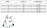 groessentabelle für rex specs halsbänder