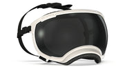 Hundebrille von rex specs in farbe weiß mit dunkler scheibe