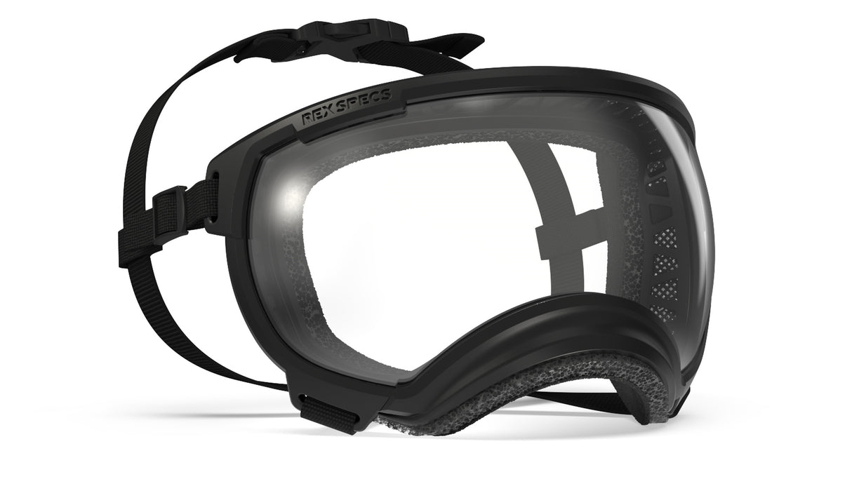 rex specs hundebrille farbe schwarz mit klarer scheibe
