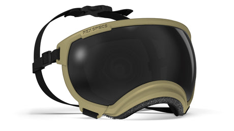 hundebrille von rex specs in farbe coyote mit getönter scheibe