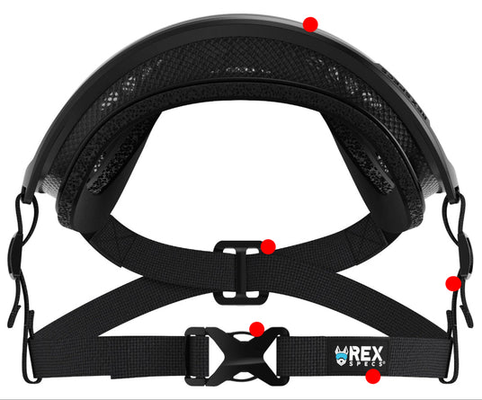 res specs hundebrille mit sicht von oben auf das meshgewebe